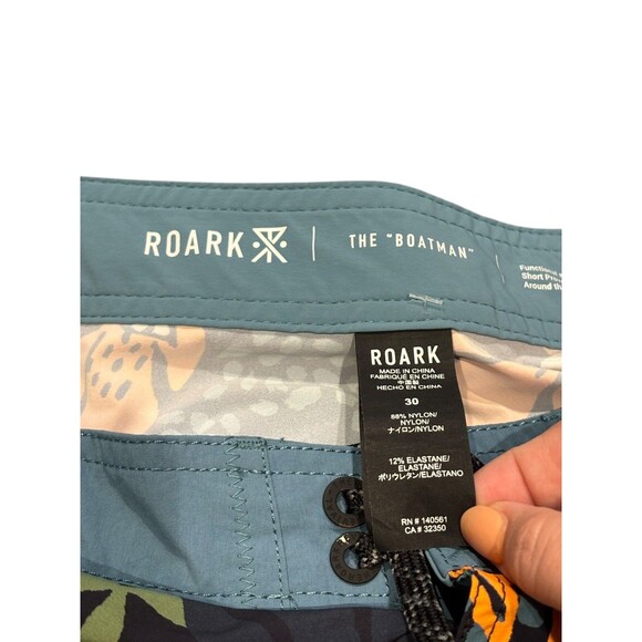 $89 Roark Men’s Boatman 2.0 Boardshorts Shorts- Black Multi- Size: 30 tropical - Picture 9 of 9